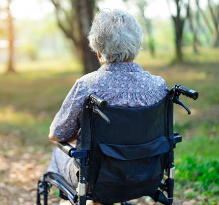 Woman in wheelchair
