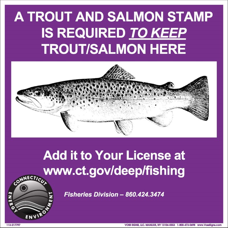 trout and salmon stamp required to keep sign