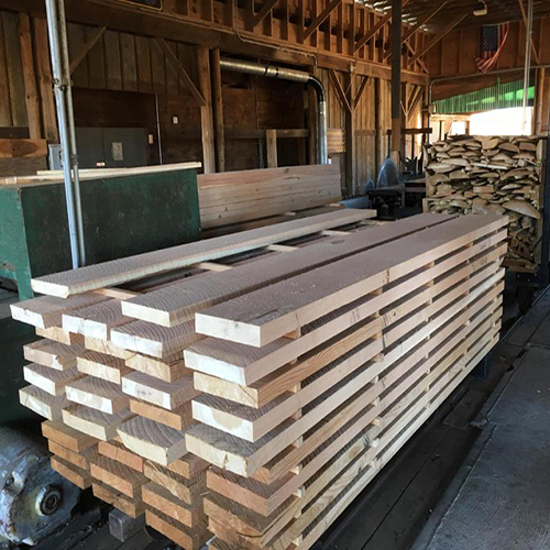 Pile of lumber in the DEEP Sawmill.