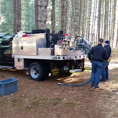 talking behind truck