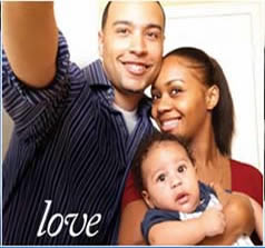 A father taking a selfie of his family.