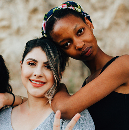 women smiling